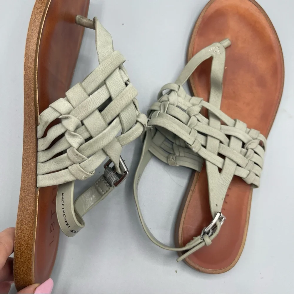1. State Shoes Size 8 Sage Green Woven Leather Sandals